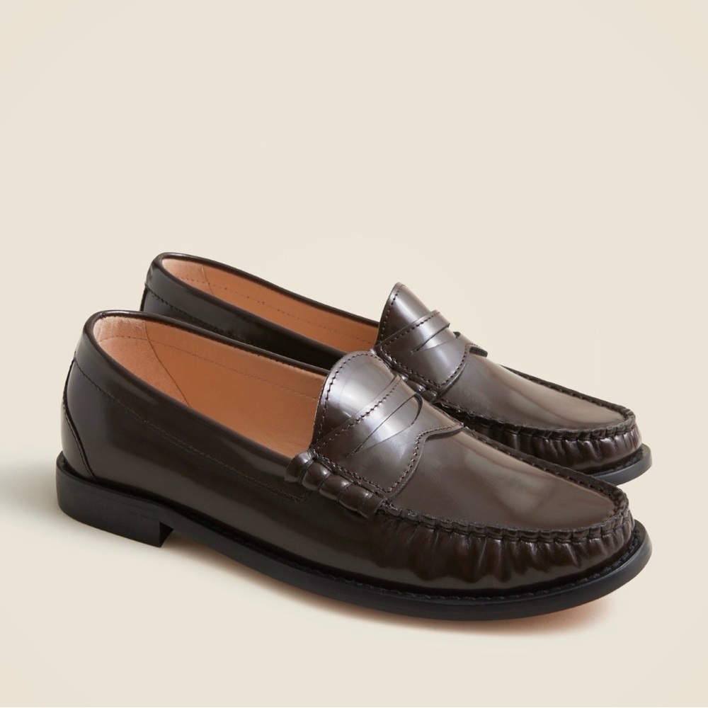 J. Crew Winona penny loafers in Italian spazzalato leather
